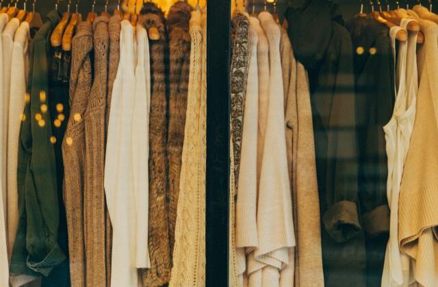 Clothes on a retail rack