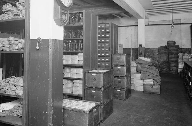 Shelves in a parts warehouse