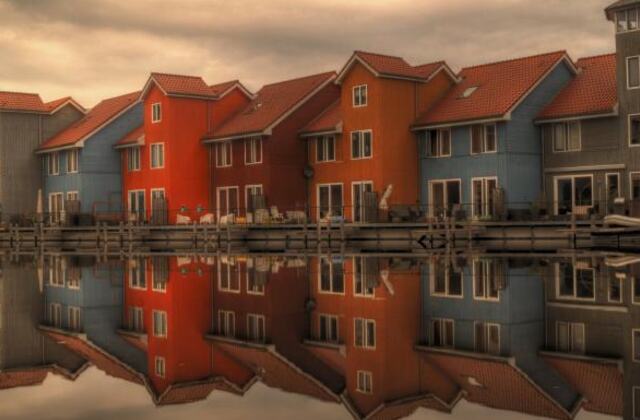 Rooftops of a housing terrace